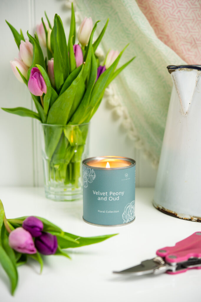A soy candle 