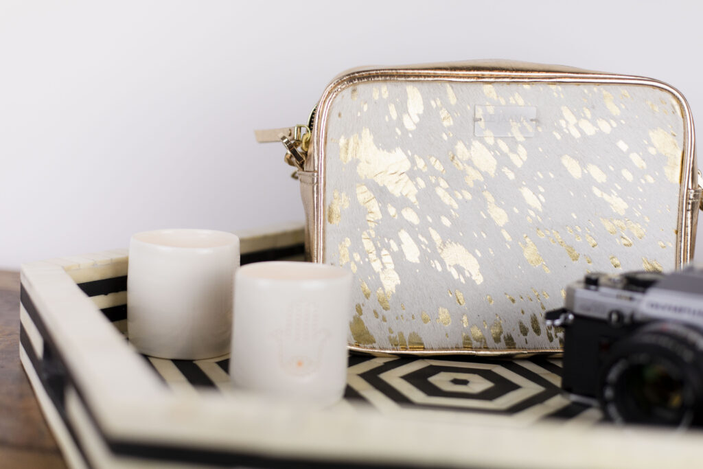 Gold Splash Camera bag from Le Jaana