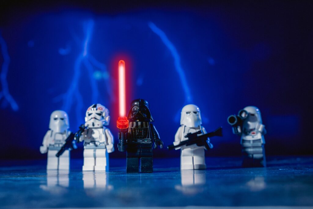 A collection of Star Wars Lego characters